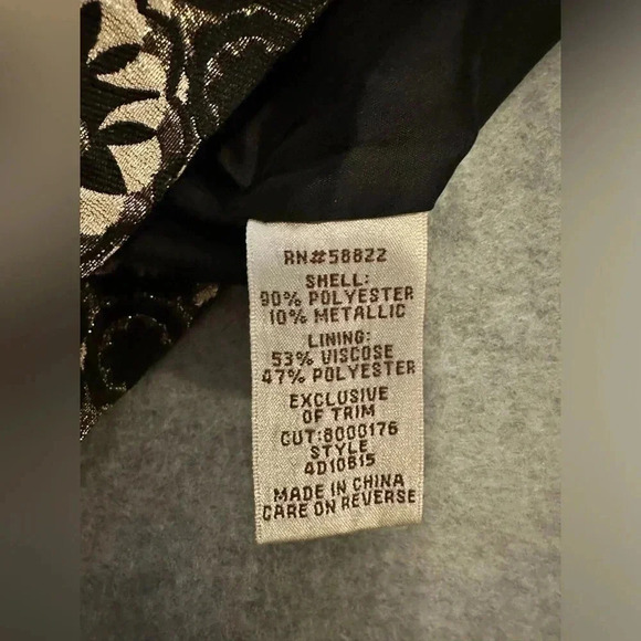 MSSP Max Studio black gold stretch pencil skirt size 2 - Picture 8 of 9